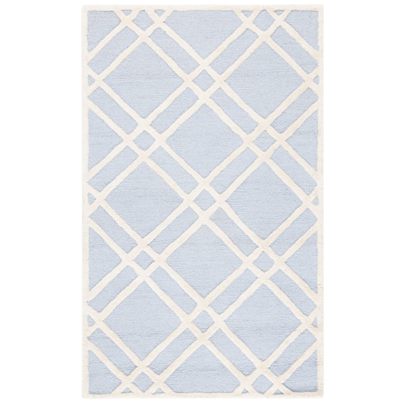 Deedgra Hand Tufted Wool Geometric Rug, Rectangle 2'6" x 4'