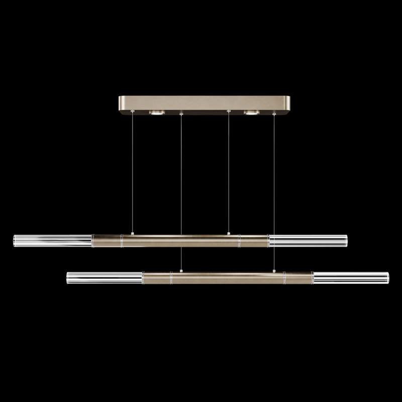 Luminaire suspendu l 71 po Antonia, Feuilles de nickel/or mou