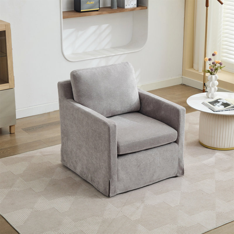 Comfortable and Stylish Swivel Accent Chair with Removable Cushion and 360-Degree Swivel Base, Grey