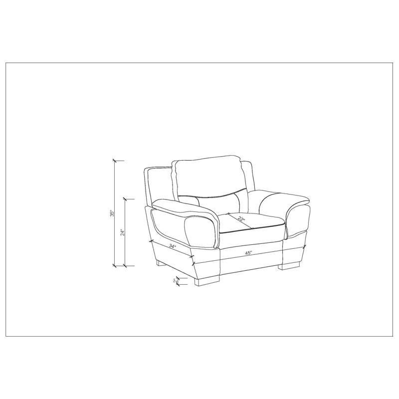 Henton Genuine Leather Armchair, Gray