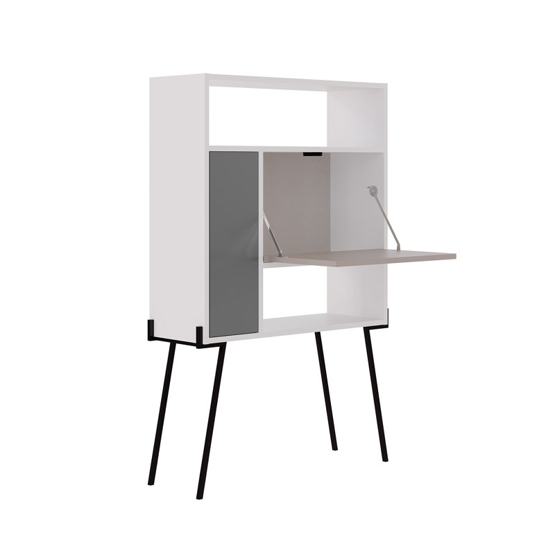 Ziva Desk, White/Light Mocha/Anthracite