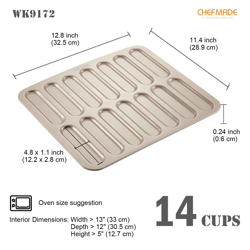 CHEFMADE 14 Cavity Eclair Cake Pan