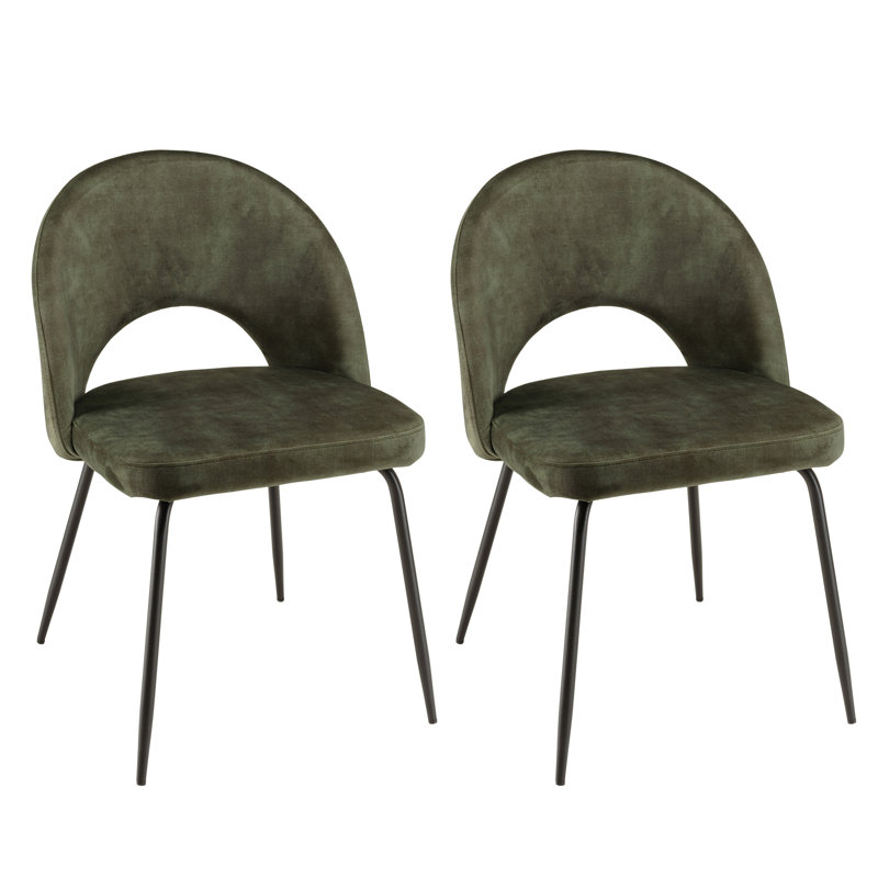 Luanna 47cm H Velvet Upholstered Side Chair, Green