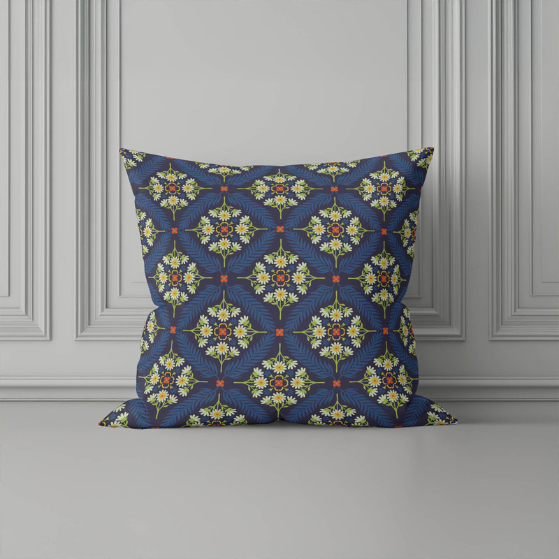 Eden Indoor Throw Pillow, Blue, 18"H x 18"W