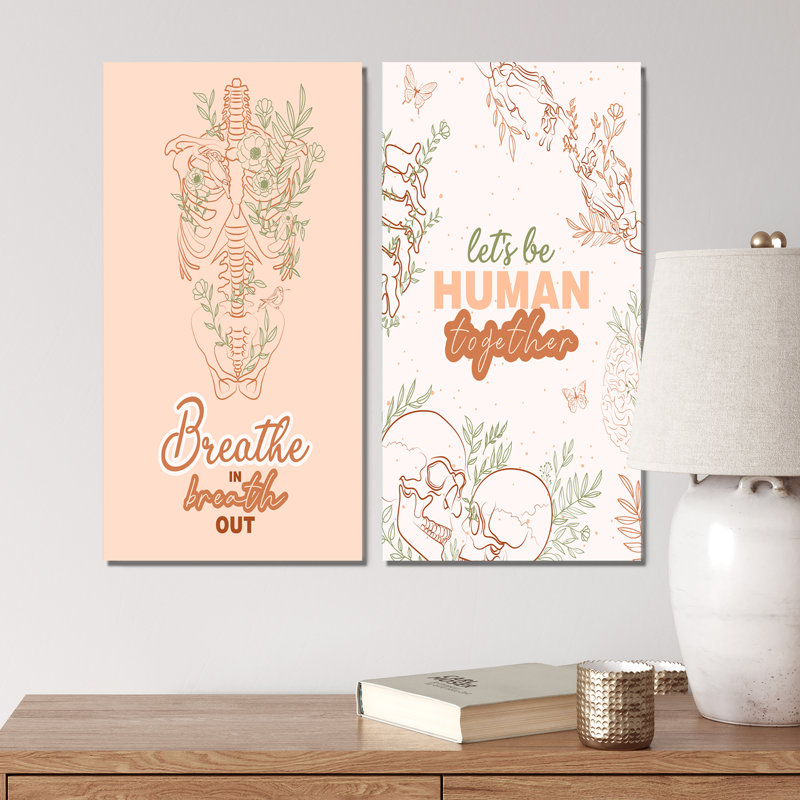 Ensemble de 2 impressions florales, Toile tendue, H 20 po x l 24 po x P 1 po