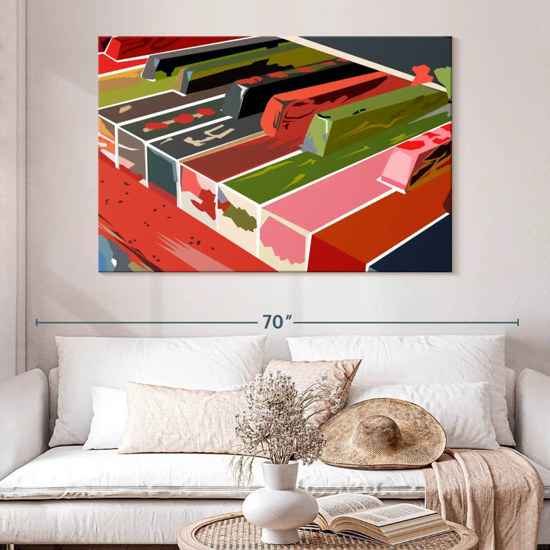 Clés de piano colorées Abarca, H 20 po x l 30 po