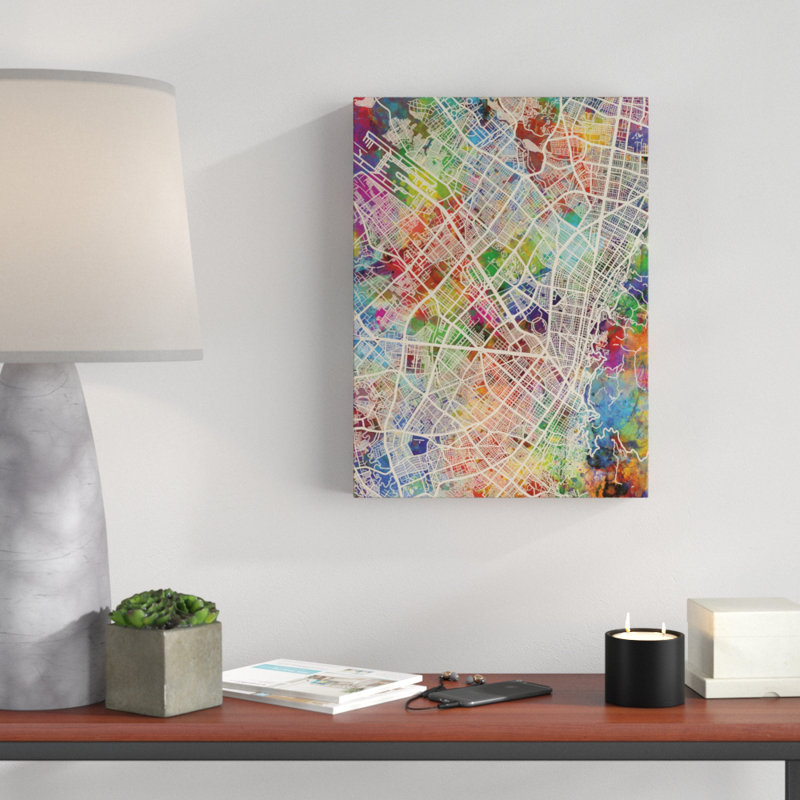 « bogota colombie city map », impression sur toile tendue, H 19 po x l 14 po x P 2 po