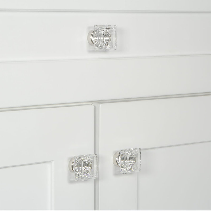 Carré Square Cabinet Knob, Polished Nickel