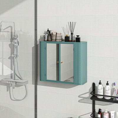 Armoire de salle de bain murale avec miroir vert armée