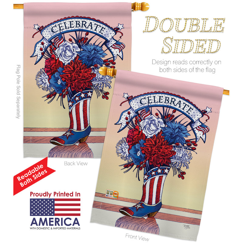 L’american autobottes 40 x 28 po de polyester de 2 côtés drapeau maison