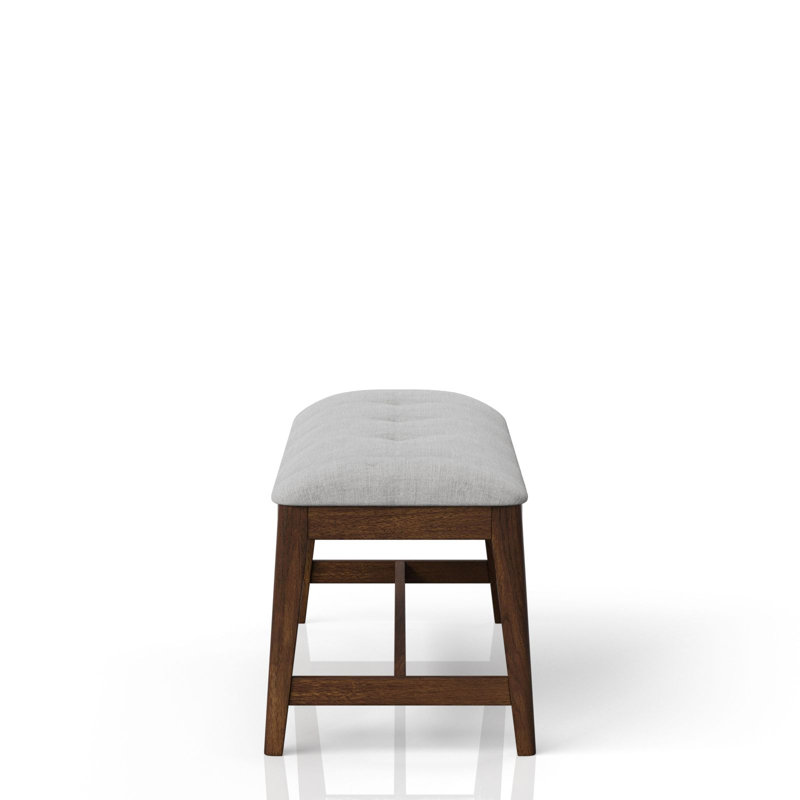 Backless Upholstered Dining Bench Mid-Century Seating