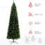 Ornement en forme d'arbre artificiel de 9 pi de hauteur, 1298 branches, ouverture automatique, ignifuge, décoration de base de Noël solide, plastique