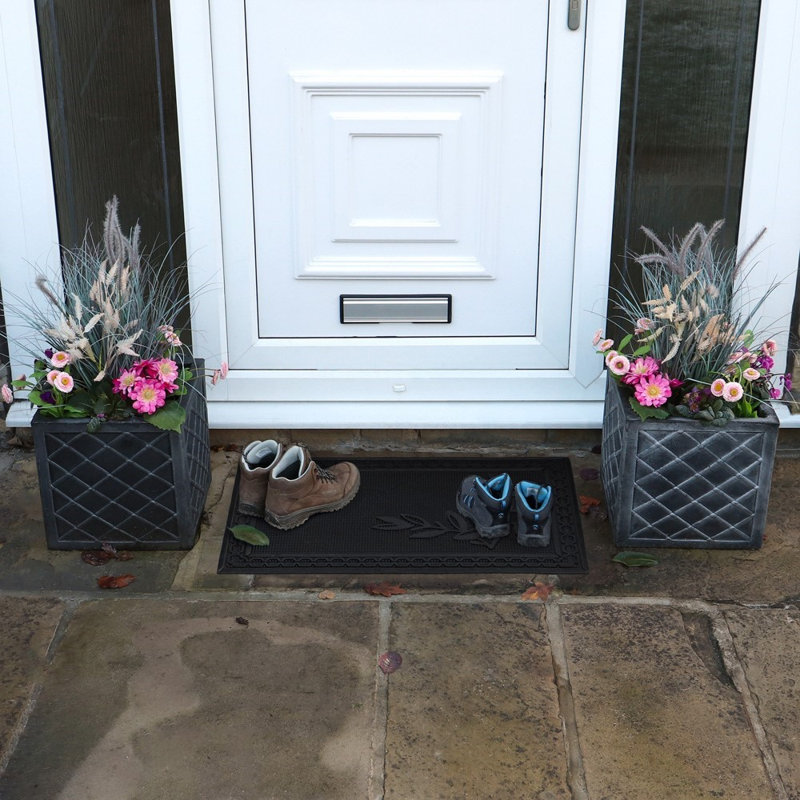 Non-Slip Floral Outdoor Doormat