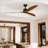 65" DC Reversible Ceiling Fan - 6-Speed Remote, Timer, Walnut Blade & Light