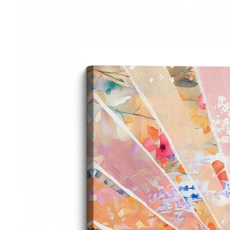 Doux soleil sur toile à motif floral, Toile tendue, H 40 po x l 60 po , 2