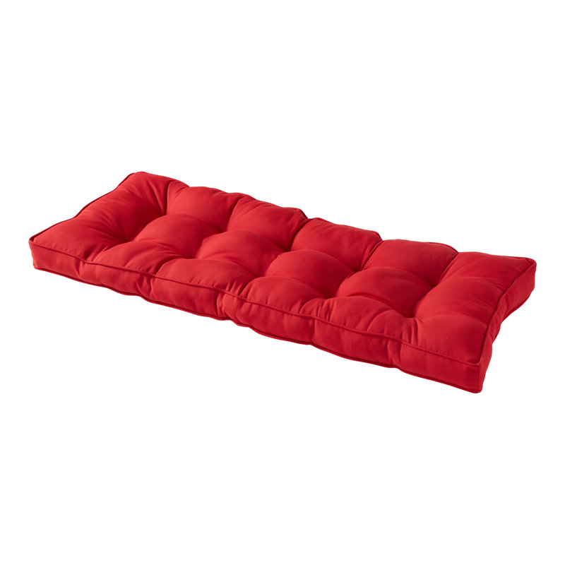 Sunbrella Outdoor Bench Seat Cushion, Canvas Jockey Red Sunbrella® Canvas