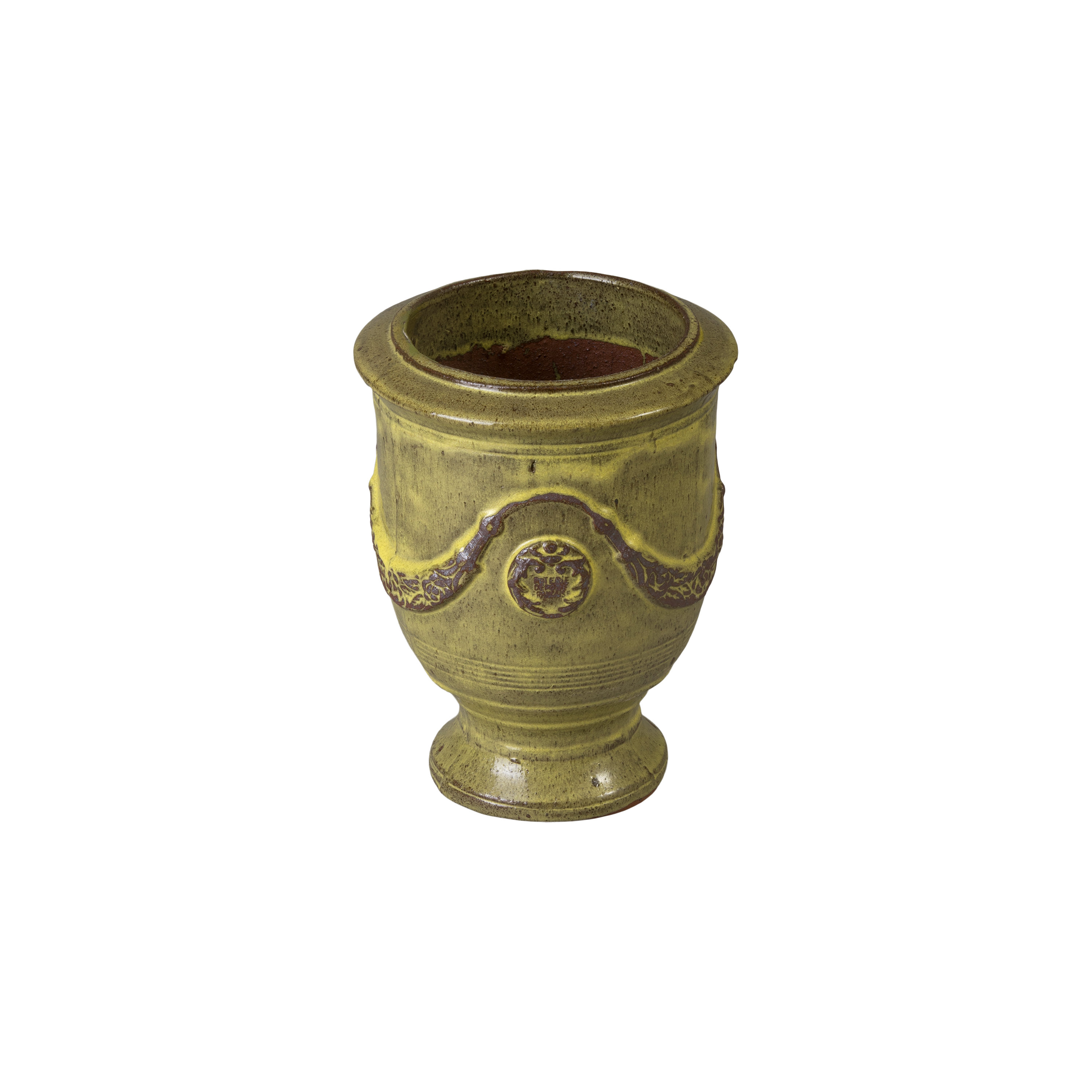Emissary Home and Garden Anduze French Yellow Ceramic Round Planter with Drainage Hole | Wayfair