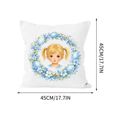 Coussin de la série de peinture de Pâques - Coussin décoratif pour enfants