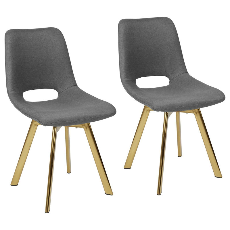 Steinsel Dining Chair, Dark Grey, Brass