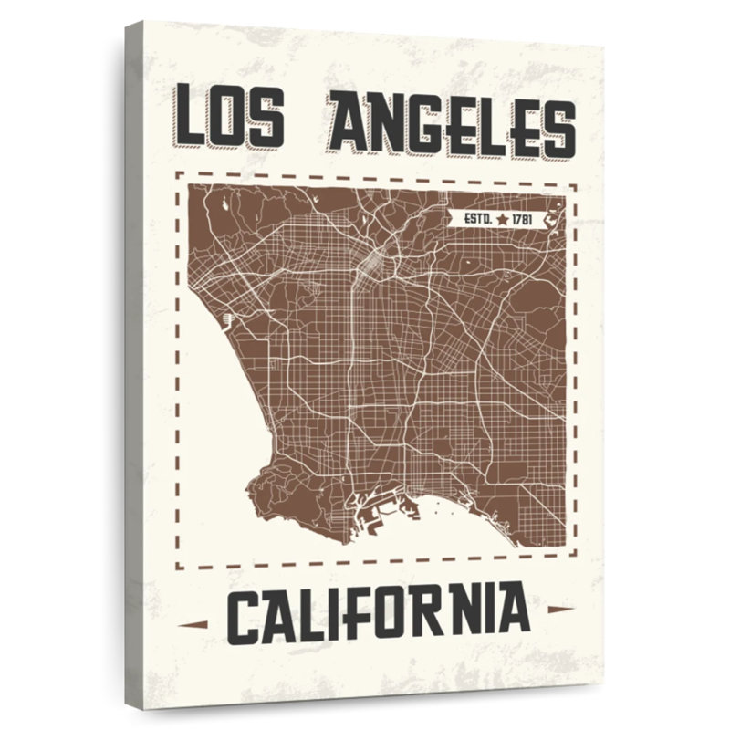 Carte de Los Angeles, Aliaz, H 45 po x l 30 po