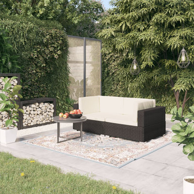 2 Piece Patio Sofa Set with Cushions
