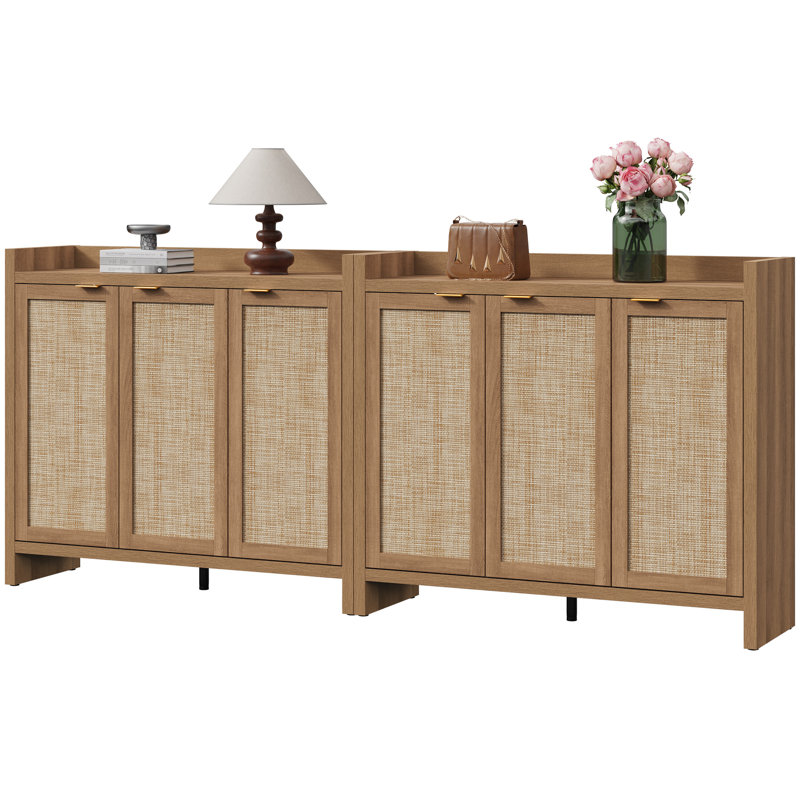 Armoire de rangement pour chaussures Chada 30 paires avec 3 portes et tablettes réglables Chada, Brun