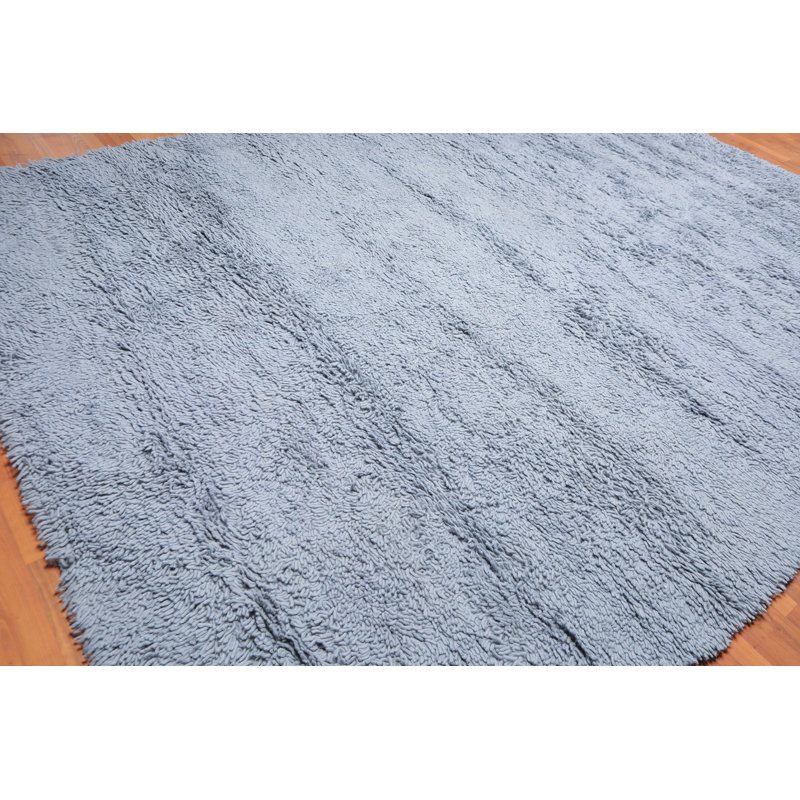 Tapis de zone en laine 9 pi x 12 pi blue-of-kind main noué la Algona