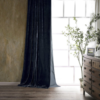 Stella Faux Silk Velvet Curtain Panel