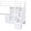 Lit mezzanine simple avec bureau en forme de L, tiroirs, armoire, escalier de rangement - Blanc d'escalade confortable et de haute qualité-226129919