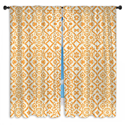 Rideaux obscurcissant orange Ikat