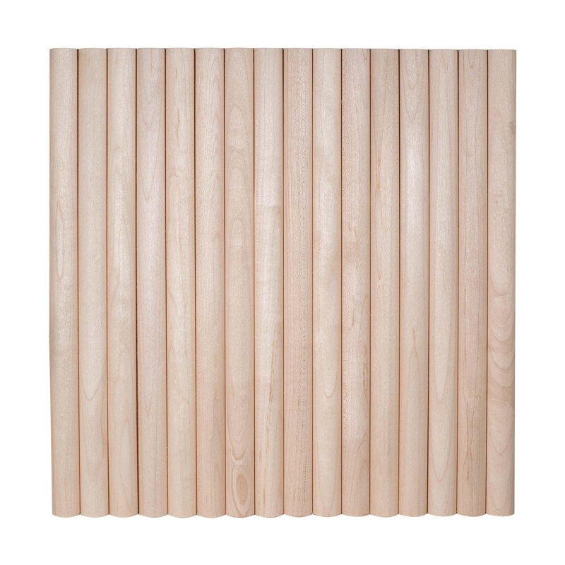 Outwater 1' Wide X 8' High X 3/8" Thick Unfinished Solid Maple Tambour Sheet With 3/4" Half-Round Slats – Flexible