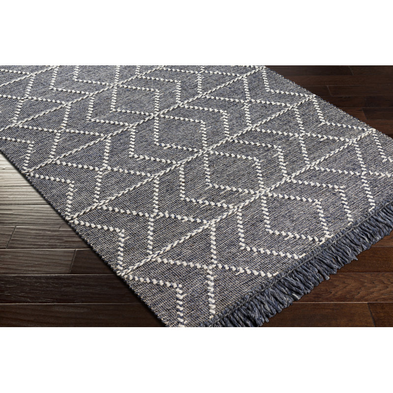 Tapis gris tissé à la main Althena, Rectangle 8 pi 10 po x 12 pi