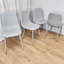 44 cm H Faux Leather Side Chair in Grey