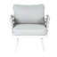 4 conversation de patio avec et de couleur grise, conception ergonomique pour la détente en plein air, corde épaisse tissée à la main, structure en acier rouille, housses de coussin hydrofuges amovibles, assemblage facile, style Mid-Century