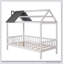 Wood House Bed With Fence-2139928483-2139928480