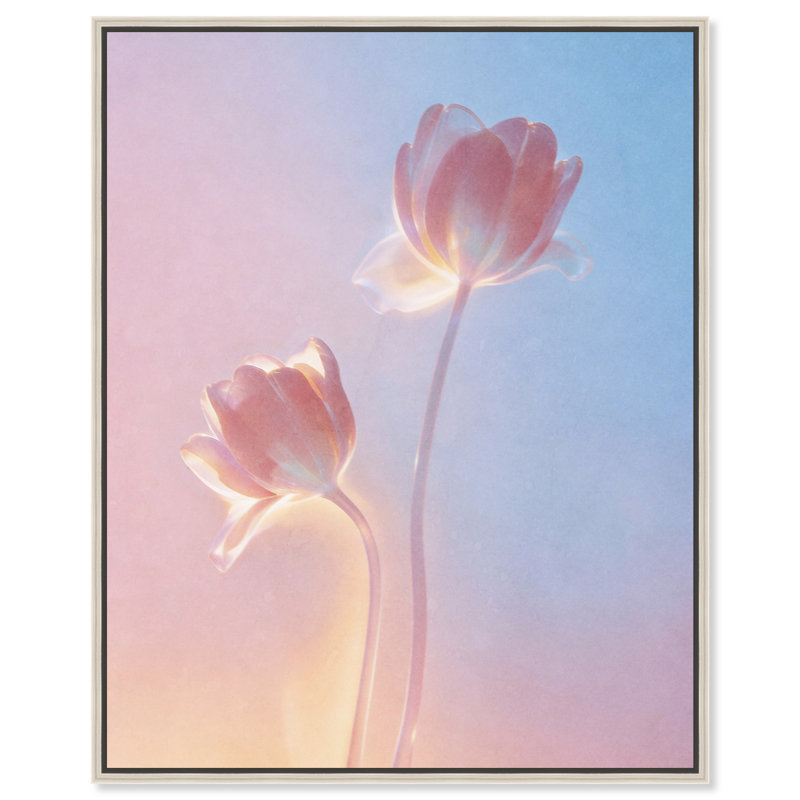 Iridescent Tulips Print by Oliver Gal, 25"H x 31"W, Silver Floater Frame