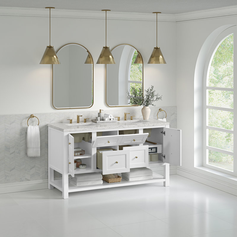 Breckenridge 60'' W Double Vanity, Eternal Jasmine Pearl, Bright White