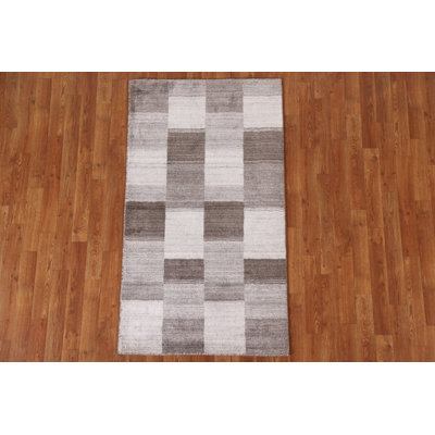Tapis à carreaux en laine Gabbeh 3 x 5
