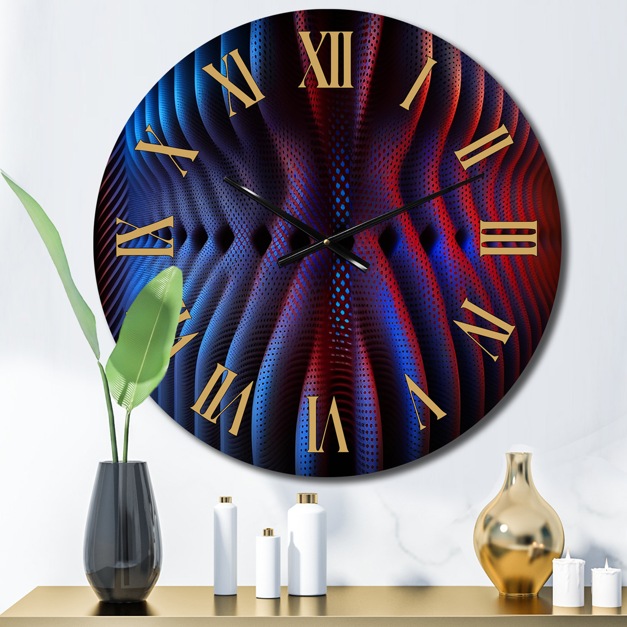 Ivy Bronx Portals Moire Futuristic Matrix IV - Modern Geometric Wall ...