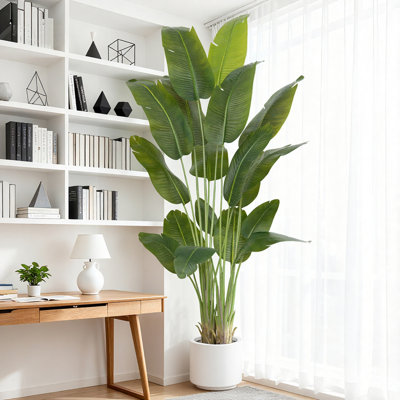 2.3M Artificial Tree, Faux Plants Artificial Bird of Paradise, Extra Large Fake Bird of Paradise Plants for High-Ceiling & Commercial Decor