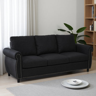 Canapé-lit, canapé-lit avec matelas, canapé-lit modulaire à 3 places de 81,5 po, canapé convertible en lin moderne, mobilier de salon pour petits espaces, appartement, studio