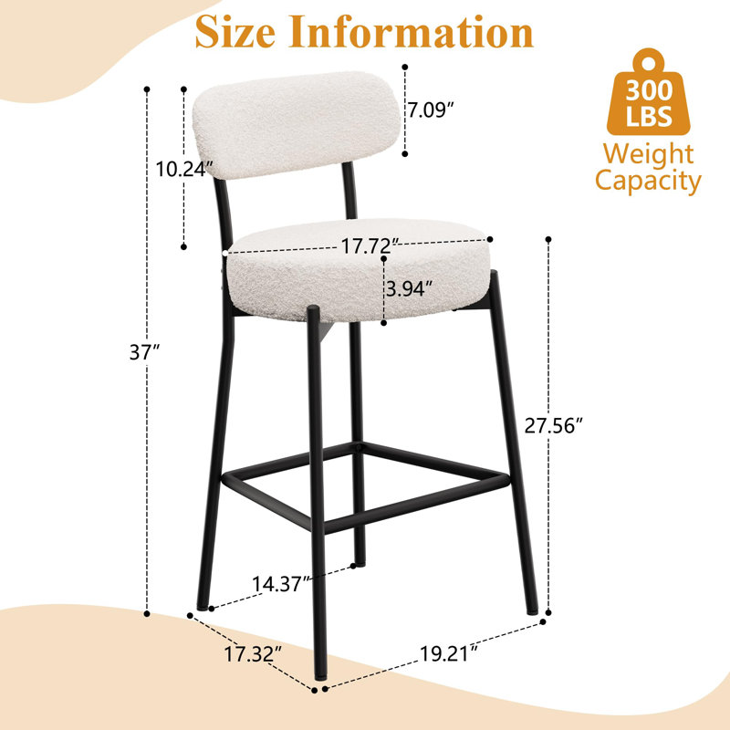 Arro Modern Bar Stools , White