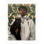 Bolognaise tenant un chat noir sur toile-94838421