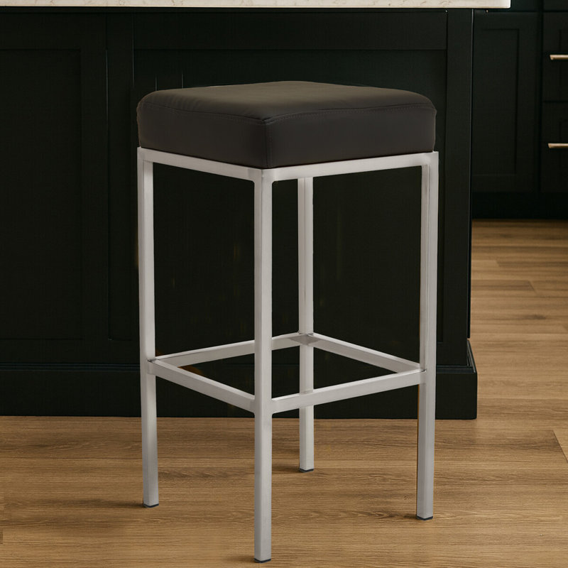 Jisu Upholstered Counter Stool with Metal Frame