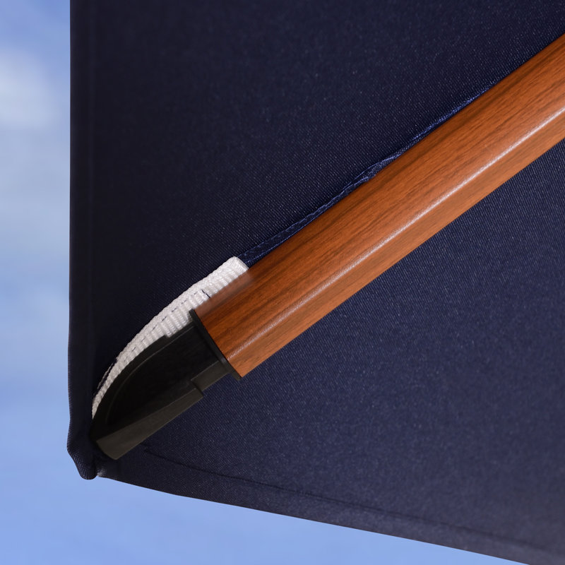Epling 156'' x 120'' Rectangular Cantilever Umbrella with Crank Lift , Counter Weights Included, Navy Blue