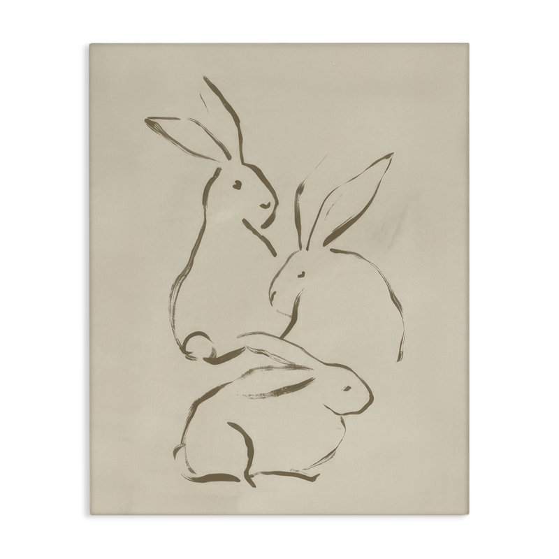 Art mural sur toile Earthtone Bunny par June Erica Vess, H 40 po x l 30 po
