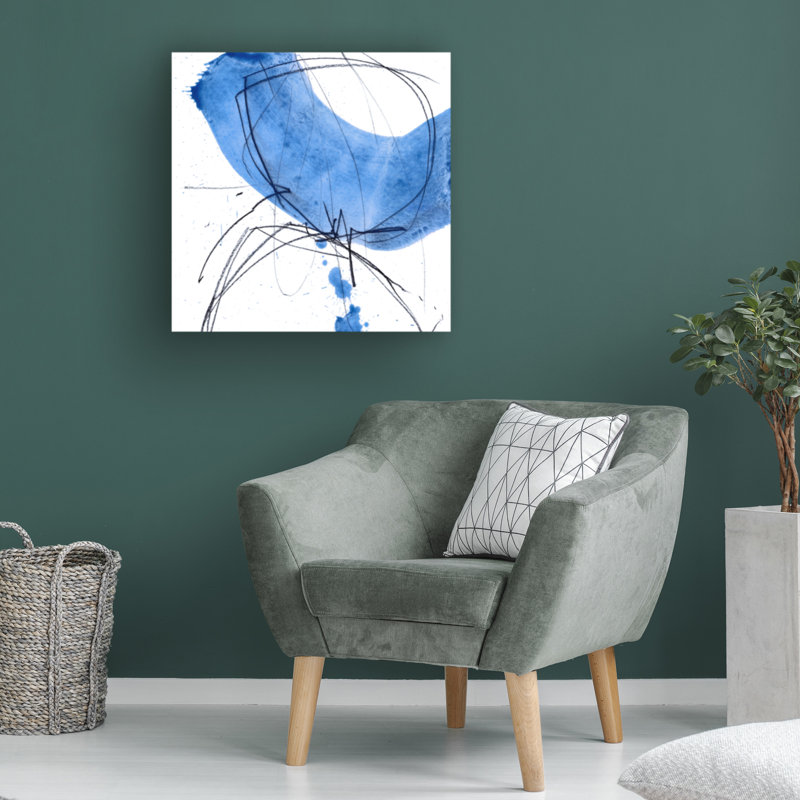 Art sur toile bleu bol Iris Lehnhardt, H 14 po x l 14 po