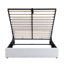 Lit plateforme tapissier avec système de rangement hydraulique - Blanc-551866418