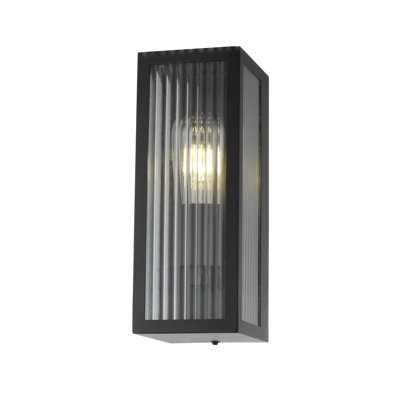 Nialah 31cm H Bevelled Glass Outdoor Wall Lantern