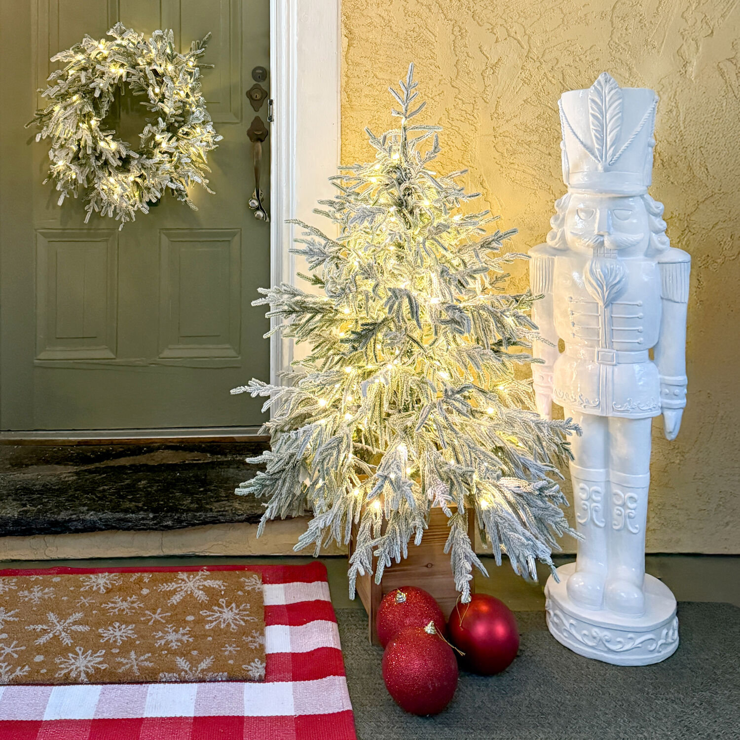 Potted Artificial Holiday Porch Tree